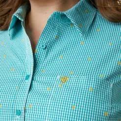 Ariat® Ladies Wrinkle Resist Kirby Susanna Check Stretch Shirt 10043476 -Wildwest Store S23 WMS WEST 10043476 detail02 plus