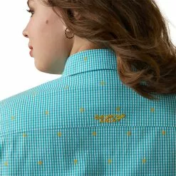 Ariat® Ladies Wrinkle Resist Kirby Susanna Check Stretch Shirt 10043476 -Wildwest Store S23 WMS WEST 10043476 detail03 plus