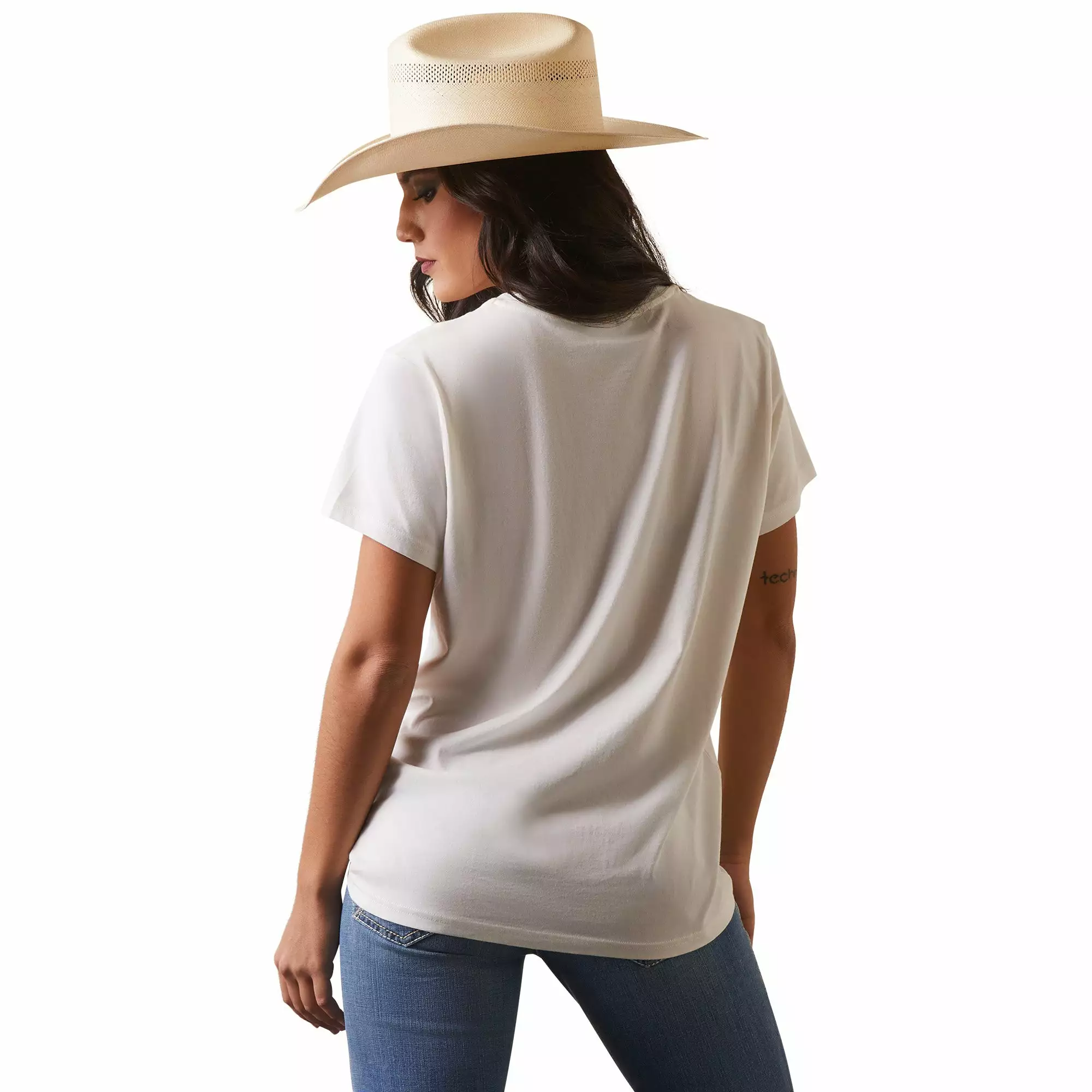 Ariat® Ladies Fiesta Cloud Dancer T-Shirt 10043666 Ariat® Ladies Fiesta Cloud Dancer T-Shirt 10043666 -Wildwest Store S23 WMS WEST 10043666 back
