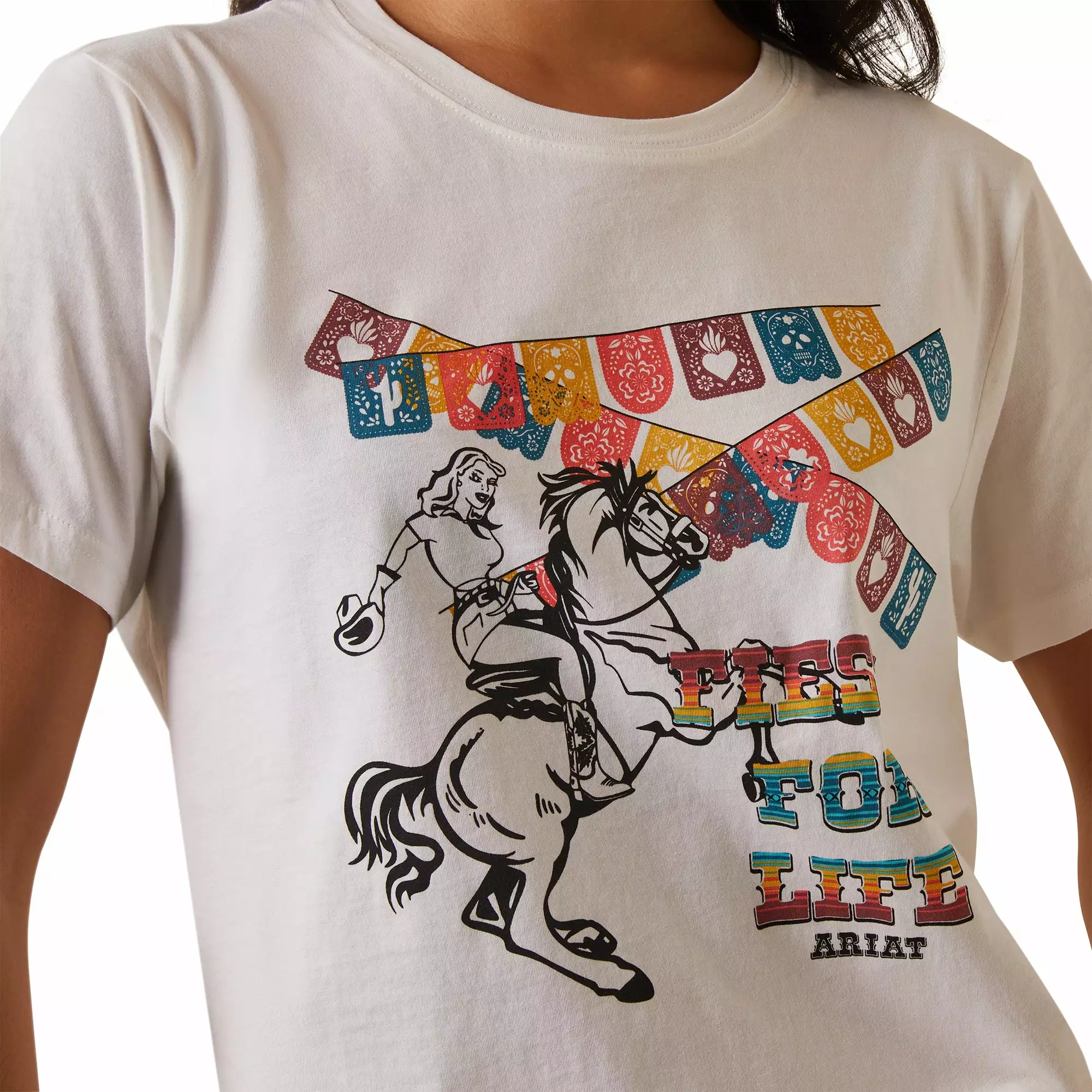 Ariat® Ladies Fiesta Cloud Dancer T-Shirt 10043666 Ariat® Ladies Fiesta Cloud Dancer T-Shirt 10043666 -Wildwest Store S23 WMS WEST 10043666 detail01