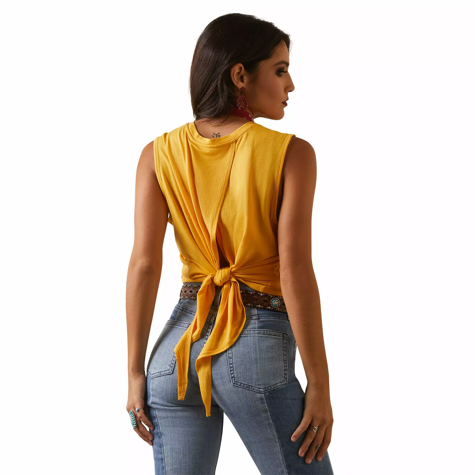 Ariat® Ladies Rodeo Chica Yolk Yellow Tank Top 10043671 Ariat® Ladies Rodeo Chica Yolk Yellow Tank Top 10043671 -Wildwest Store S23 WMS WEST 10043671 back