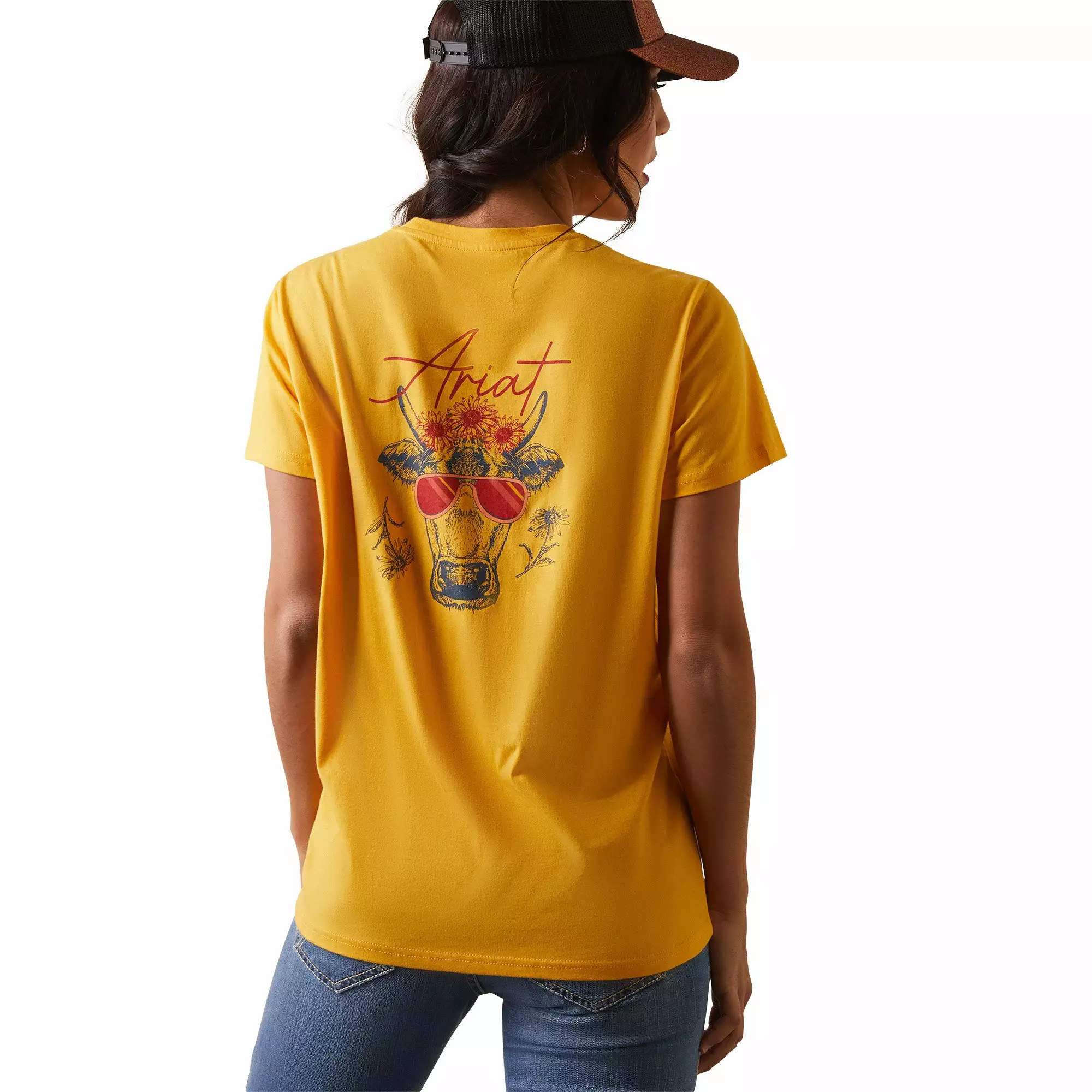 Ariat® Ladies R.E.A.L.™ Cool Cow Yolk Yellow T-Shirt 10043812