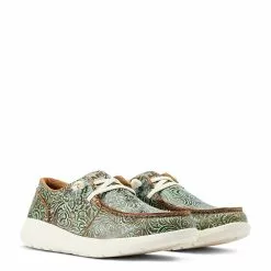 Ariat® Ladies Hilo Vintage Floral Emboss Turquoise Shoes 10044588 -Wildwest Store S23 WMS WEST 10044588 pair