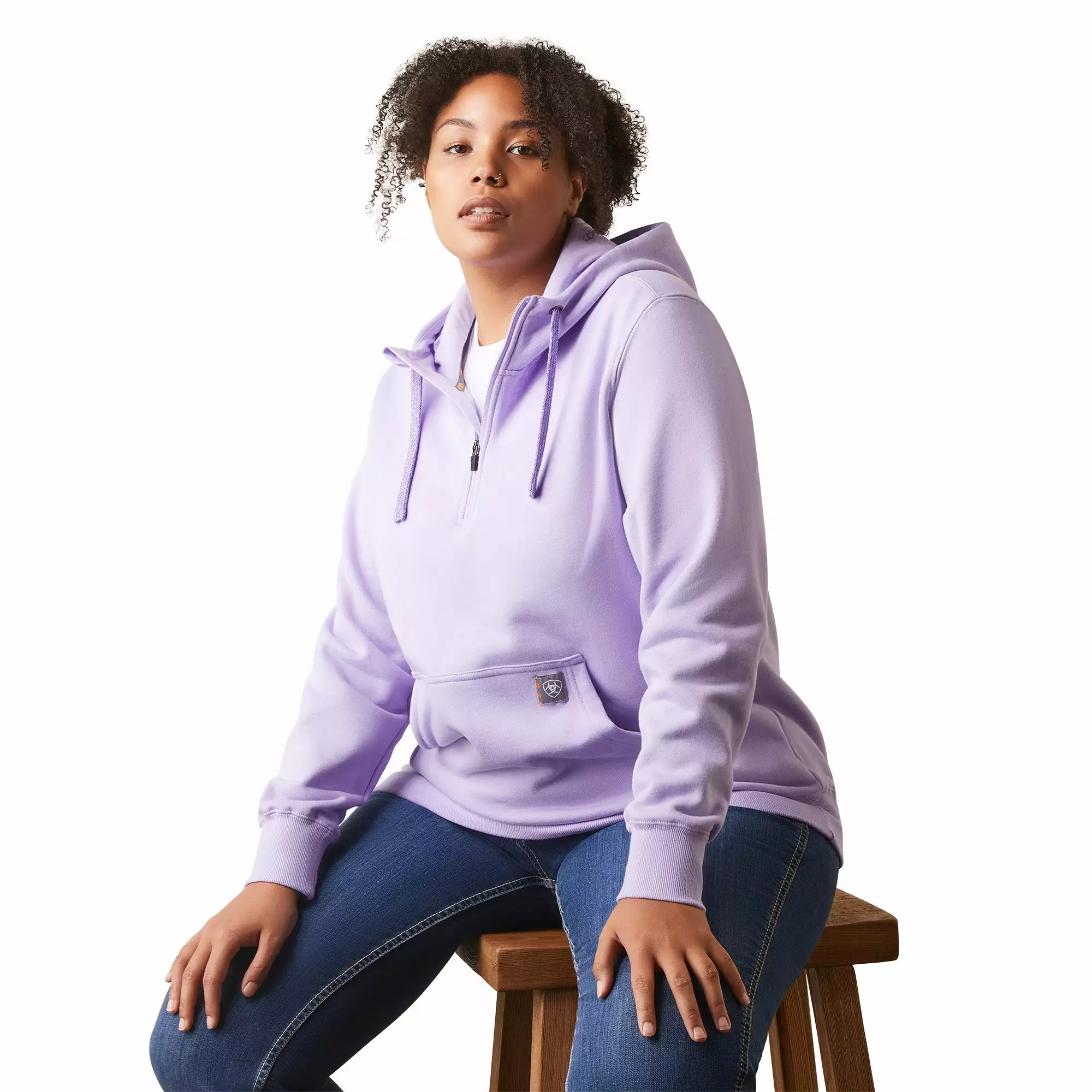 Ariat® Ladies Rebar Skill Set Lavender Heather 1/2 Zip Hoodie 10043547 Ariat® Ladies Rebar Skill Set Lavender Heather 1/2 Zip Hoodie 10043547 -Wildwest Store S23 WMS WORK 10043547 front plus