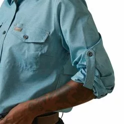 Ariat® Ladies Rebar Made Tough VentTEK DuraStretch™ Blue Shirt 10043564 -Wildwest Store S23 WMS WORK 10043564 detail02