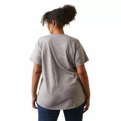 Ariat Ladies Rebar Workman Heather Grey T-Shirt 10043842 -Wildwest Store S23 WMS WORK 10043842 back plus