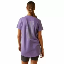 Ariat Ladies Rebar Cotton Reflective USA Flag Paisley Purple Graphic Tee 10043847 2 Ariat Ladies Rebar Cotton Reflective USA Flag Paisley Purple Graphic Tee 10043847 -Wildwest Store S23 WMS WORK 10043847 back