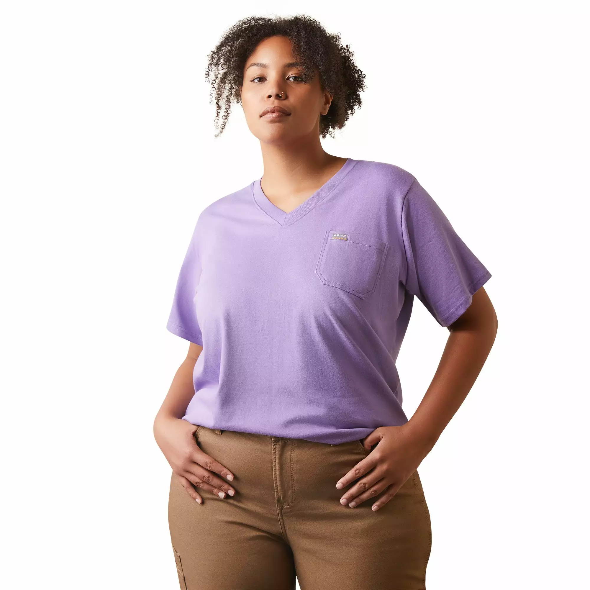 Ariat Ladies Rebar Cotton Reflective USA Flag Paisley Purple Graphic Tee 10043847 Ariat Ladies Rebar Cotton Reflective USA Flag Paisley Purple Graphic Tee 10043847 -Wildwest Store S23 WMS WORK 10043847 front plus